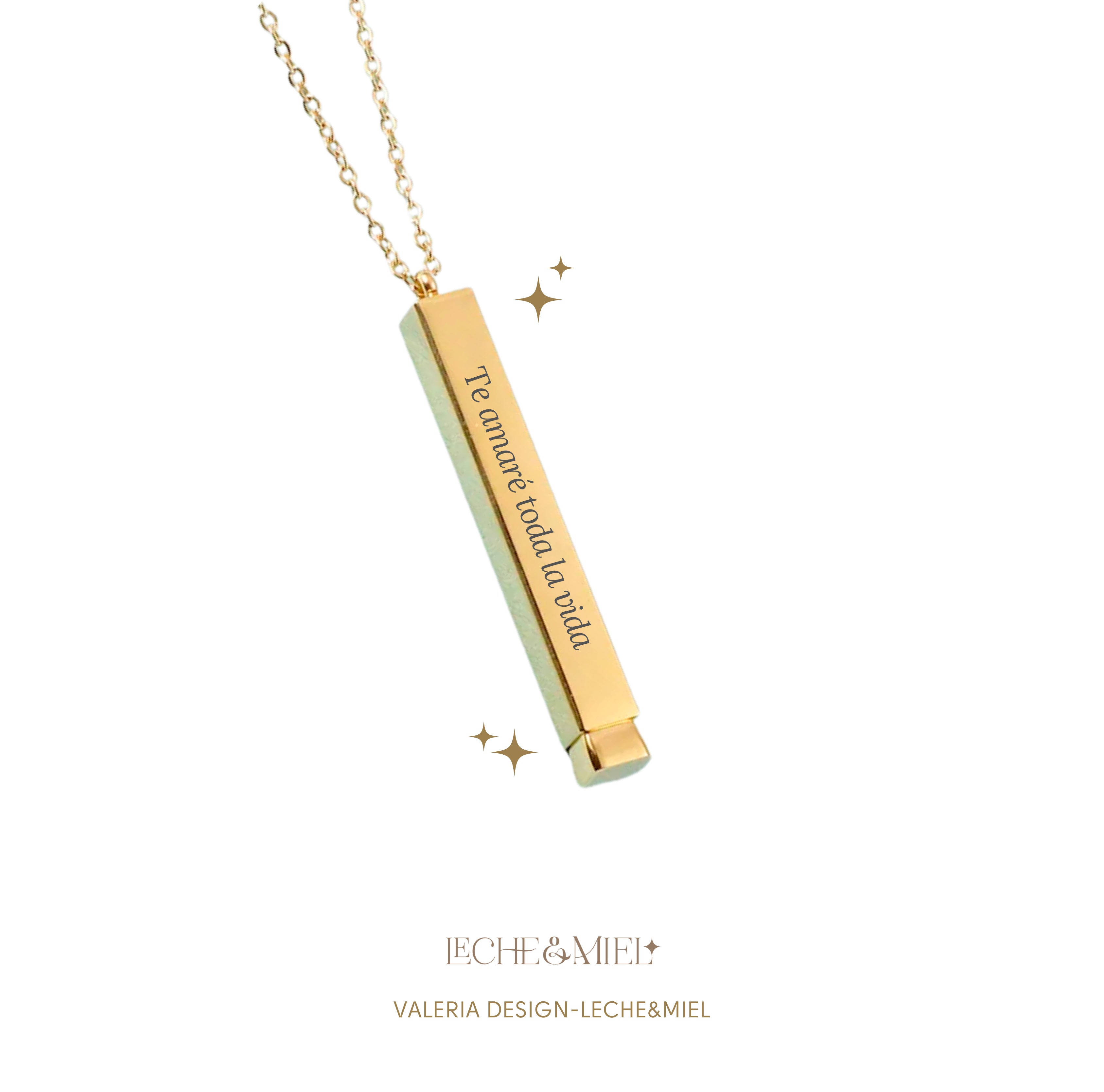 Cadena con dije rectangular