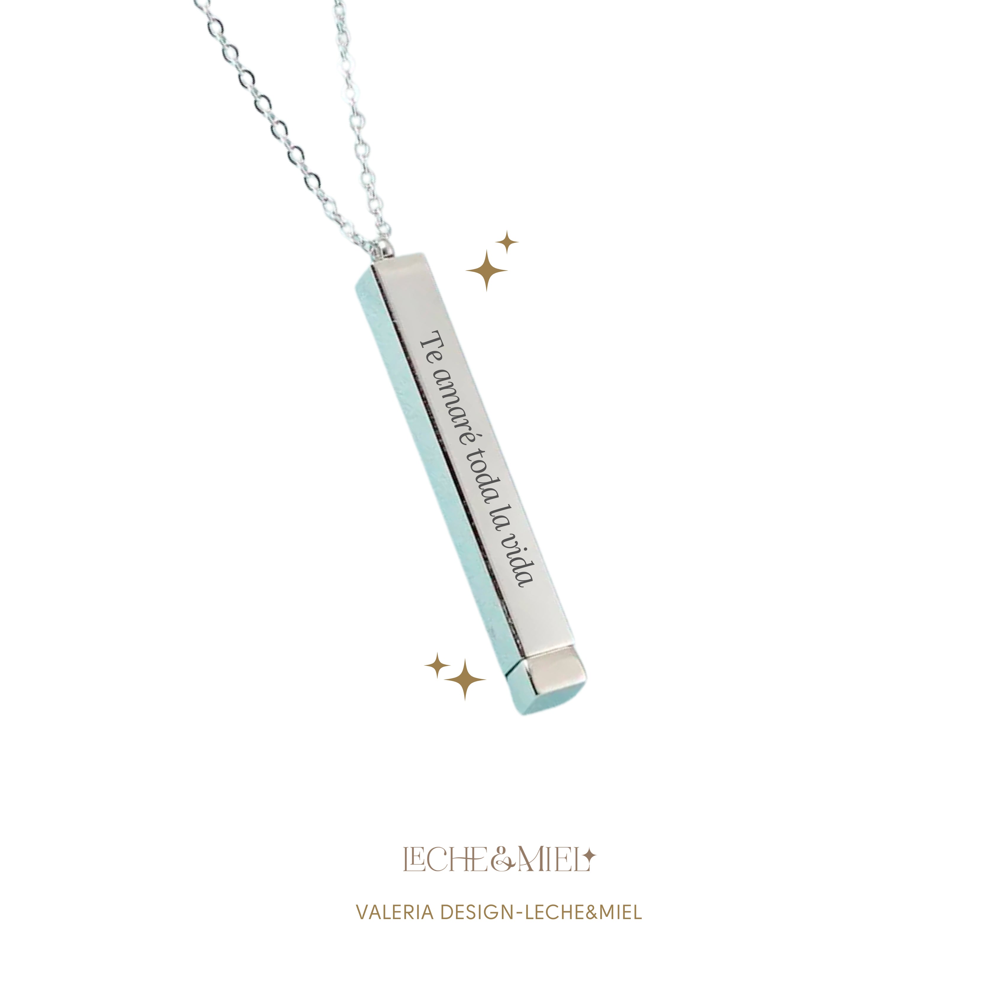 Cadena con dije rectangular