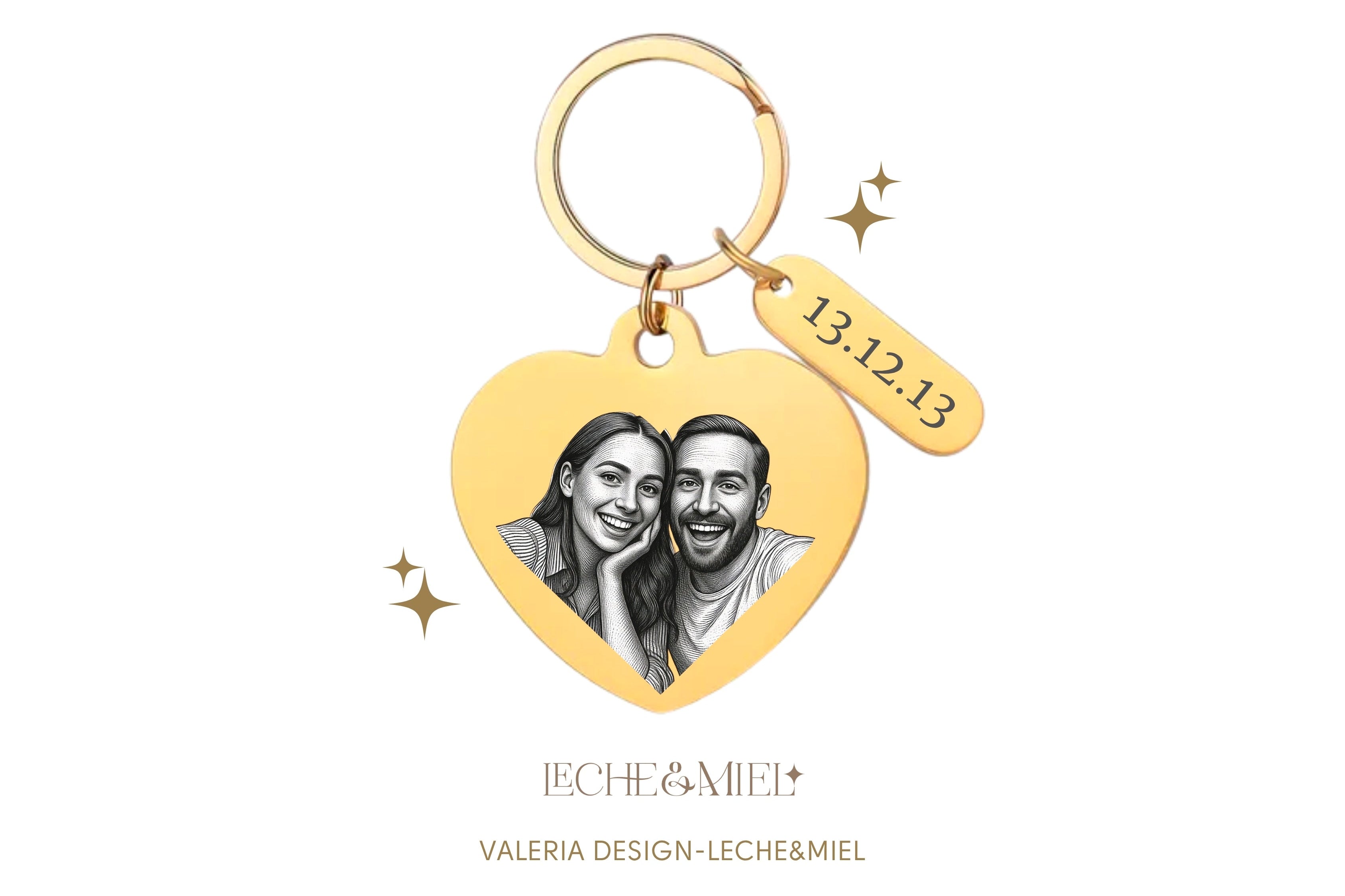 Llavero en forma de corazon personalizado