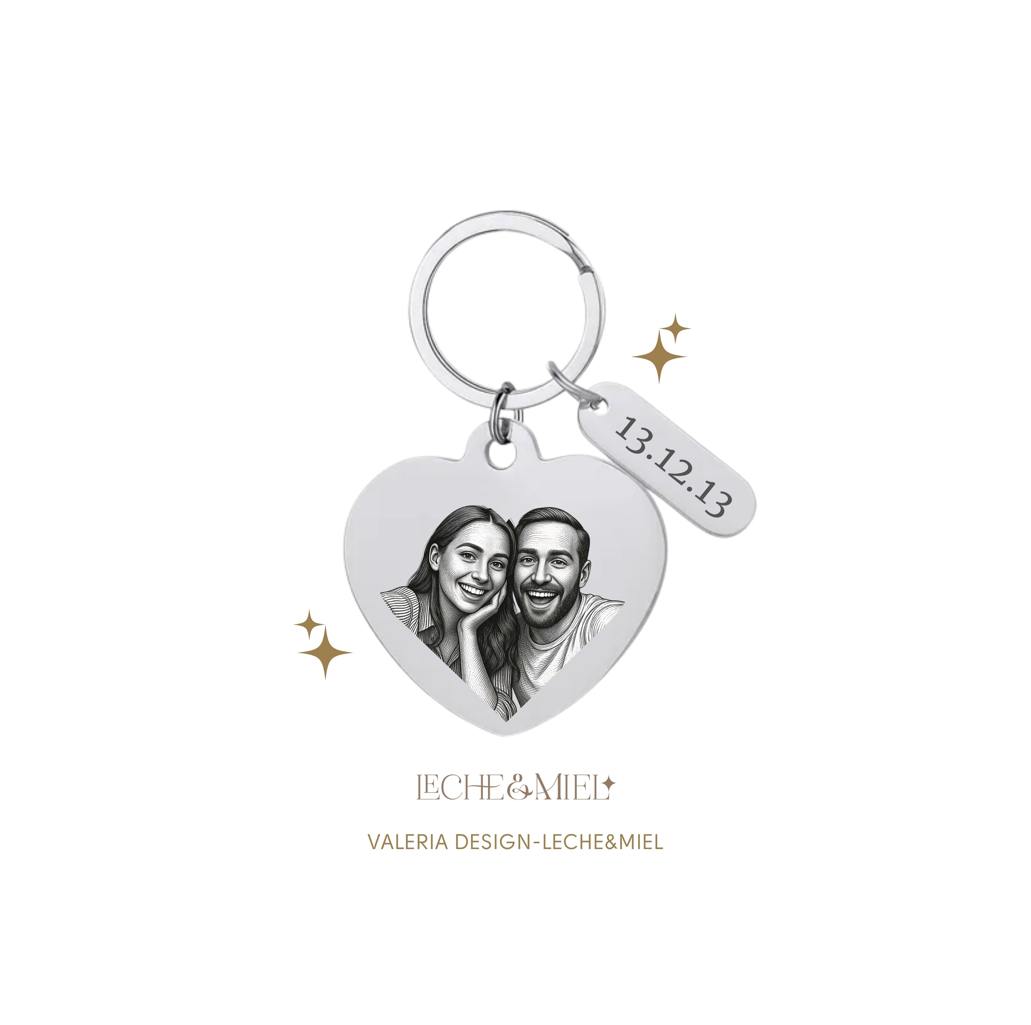Llavero en forma de corazon personalizado